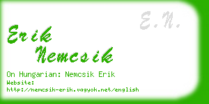 erik nemcsik business card